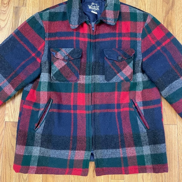 Woolrich Vintage 70-80s Wool Field Hunting Thick Plaid Jacket Size Large. - Picture 2 of 8